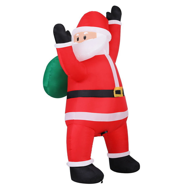 Jingle Jollys 1.9M Santa Climbing Inflatable LED Christmas Decoration