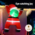 Jingle Jollys 1.9M Santa Climbing Inflatable LED Christmas Decoration