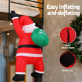 Jingle Jollys 1.9M Santa Climbing Inflatable LED Christmas Decoration