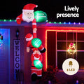 Jingle Jollys 2.5M Climbing Santa Inflatable LED Christmas Decoration