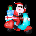 Jingle Jollys Christmas Santa Motorbike LED Inflatable Decoration