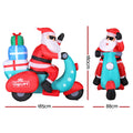 Jingle Jollys Christmas Santa Motorbike LED Inflatable Decoration