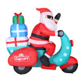 Jingle Jollys Christmas Santa Motorbike LED Inflatable Decoration