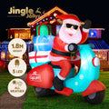 Jingle Jollys Christmas Santa Motorbike LED Inflatable Decoration