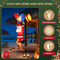 Jingle Jollys Christmas Inflatable Climbing Santa 3.5M Height LED Decorations Illuminated