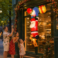 Jingle Jollys Christmas Inflatable Climbing Santa 3.5M Height LED Decorations Illuminated