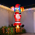 Jingle Jollys Christmas Inflatable Climbing Santa 3.5M Height LED Decorations Illuminated