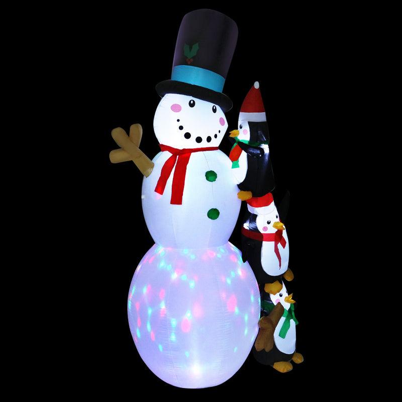 Jingle Jollys Christmas Snowman 2.4M Inflatable LED Lights