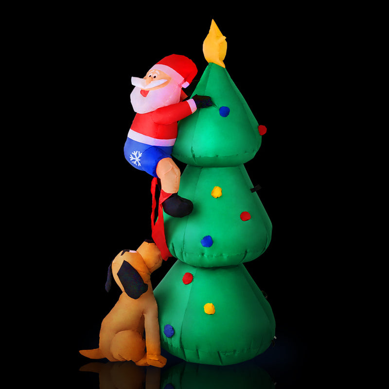 Jingle Jollys 1.8M Christmas Inflatable Santa Tree LED Lights