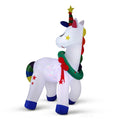 Jingle Jollys Christmas Inflatable Unicorn 1.8M Outdoor Light Up