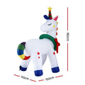 Jingle Jollys Christmas Inflatable Unicorn 1.8M Outdoor Light Up
