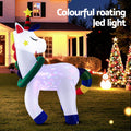 Jingle Jollys Christmas Inflatable Unicorn 1.8M Outdoor Light Up