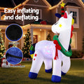 Jingle Jollys Christmas Inflatable Unicorn 1.8M Outdoor Light Up