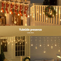 138 LED Christmas Icicle Lights 3M Warm White Jingle Jollys