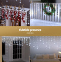 Jingle Jollys 160 LED 6M Solar Icicle Christmas Lights Cold