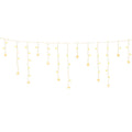 160 LED 6M Solar Icicle Christmas Lights Warm White Jingle Jollys