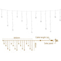160 LED 6M Solar Icicle Christmas Lights Warm White Jingle Jollys