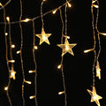 160 LED 6M Solar Icicle Christmas Lights Warm White Jingle Jollys
