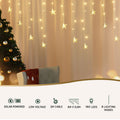160 LED 6M Solar Icicle Christmas Lights Warm White Jingle Jollys