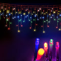 Jingle Jollys Solar Icicle Christmas Lights 12.5M Multi Colour