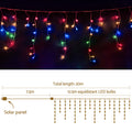 Jingle Jollys Solar Icicle Christmas Lights 12.5M Multi Colour