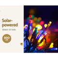 Jingle Jollys Solar Icicle Christmas Lights 12.5M Multi Colour