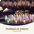 Jingle Jollys Solar Icicle Christmas Lights 12.5M Multi Colour
