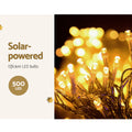 Jingle Jollys 12.5M Solar Icicle String Lights Warm White
