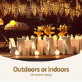 Jingle Jollys 12.5M Solar Icicle String Lights Warm White