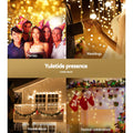 Jingle Jollys 12.5M Solar Icicle String Lights Warm White
