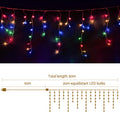 Jingle Jollys 20M Christmas Icicle Lights 800 LED Multi-colour