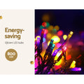 Jingle Jollys 20M Christmas Icicle Lights 800 LED Multi-colour