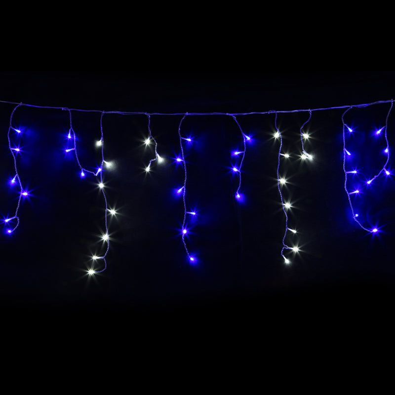 Jingle Jollys 20M Icicle Lights 800 LED Blue White Christmas