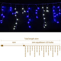 Jingle Jollys 20M Icicle Lights 800 LED Blue White Christmas