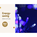 Jingle Jollys 20M Icicle Lights 800 LED Blue White Christmas