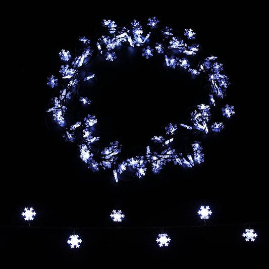 Jingle Jollys 100 LED 10M Christmas String Lights Snow Decorations