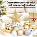 Jingle Jollys 125pc Christmas Tree Baubles Ornaments Decorations Set