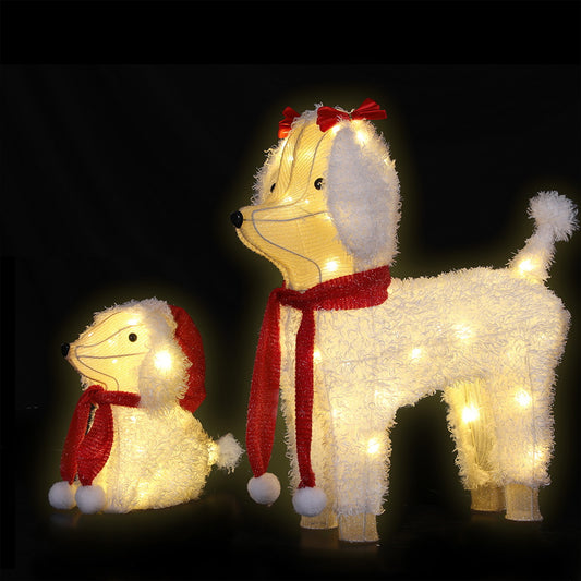 Jingle Jollys 60 LED Fairy Lights 2pc Dog Christmas Decorations