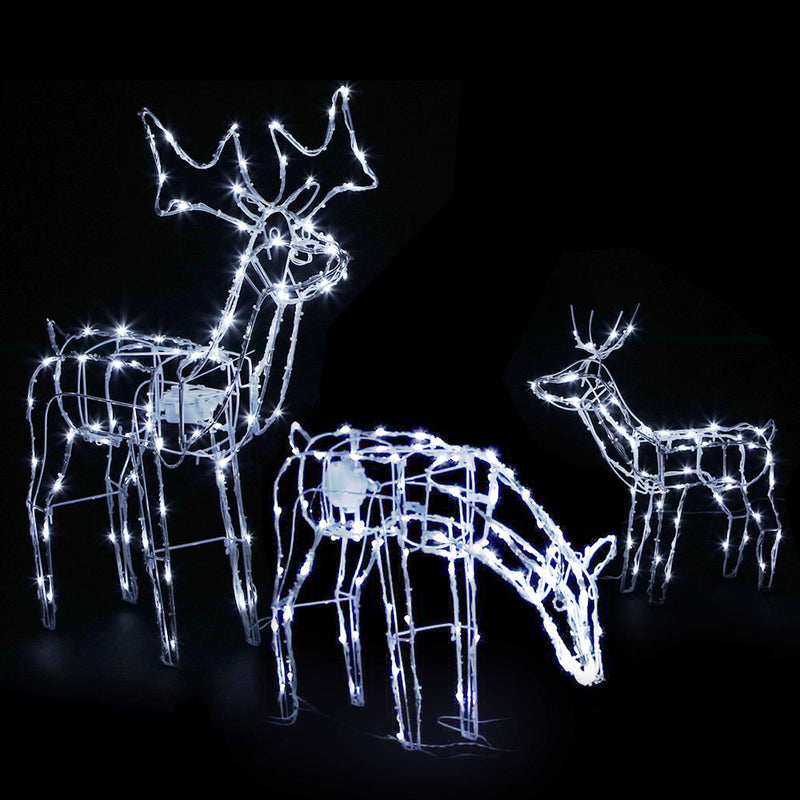 Jingle Jollys 3x Reindeer Christmas Lights 250 LED Decorations