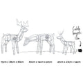 Jingle Jollys 3x Reindeer Christmas Lights 250 LED Decorations