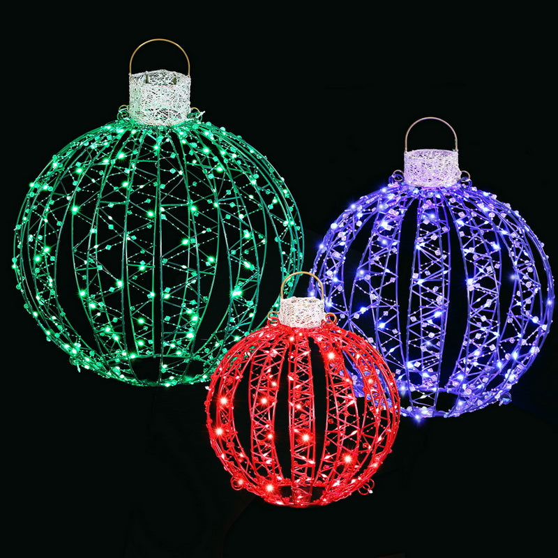 Jingle Jollys 320 LED Fairy Lights 3pc Ball Decoration Set