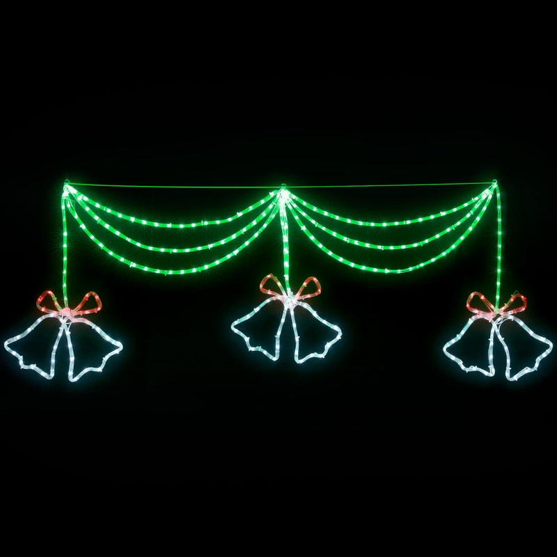 Jingle Jollys 288 LED Christmas Lights Bell Motif 1.8M