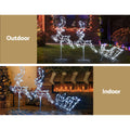 Jingle Jollys Christmas Lights Reindeer Sleigh 120 LED