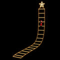 Jingle Jollys Christmas Ladder Lights Santa 3.4m 328LED Hanging Decor Warm White