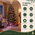 Jingle Jollys 3.5M 300 LED Christmas Ladder Lights Santa