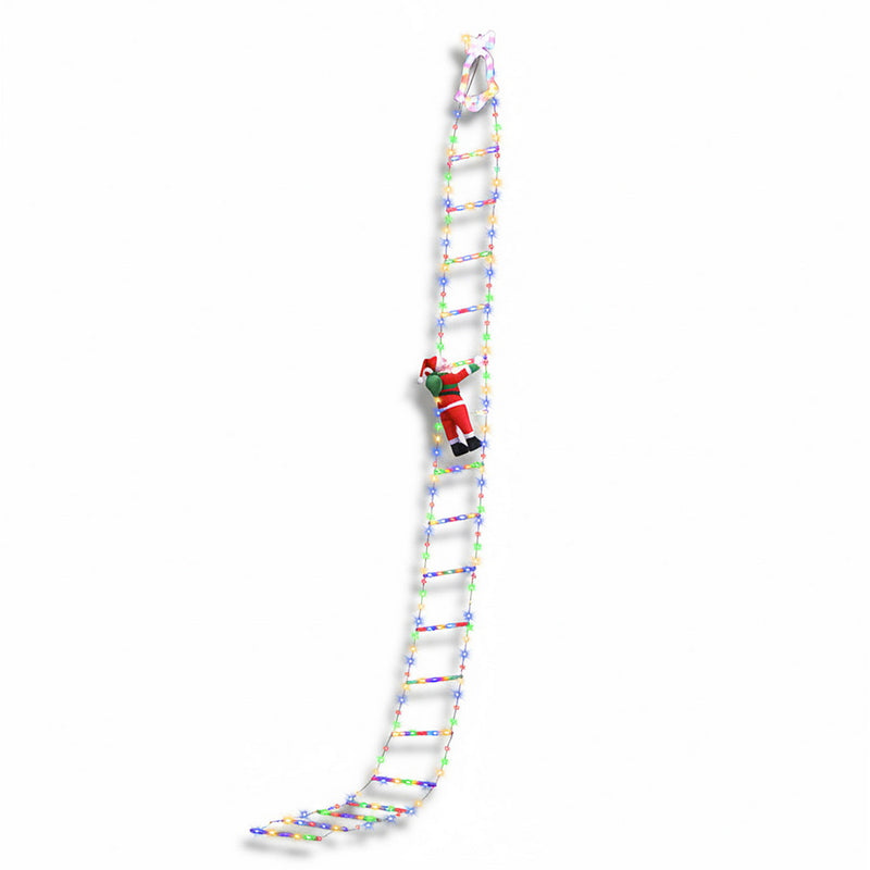 Jingle Jollys 3.5M 300 LED Christmas Ladder Lights Santa