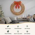 Jingle Jollys 160 LED Solar Christmas Wreath Lights Xmas Decoration