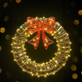 Jingle Jollys 160 LED Solar Christmas Wreath Lights Xmas Decoration