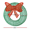 Jingle Jollys Solar Wreath 50 LED Christmas Lights Xmas Decoration