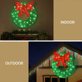 Jingle Jollys Solar Wreath 50 LED Christmas Lights Xmas Decoration